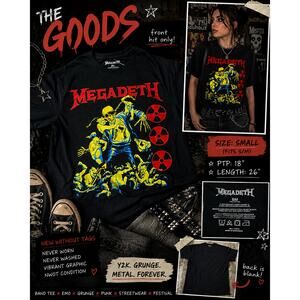 Megadeth Graphic Band Tee Black Radiation Skeleton Shirt Small NWOT